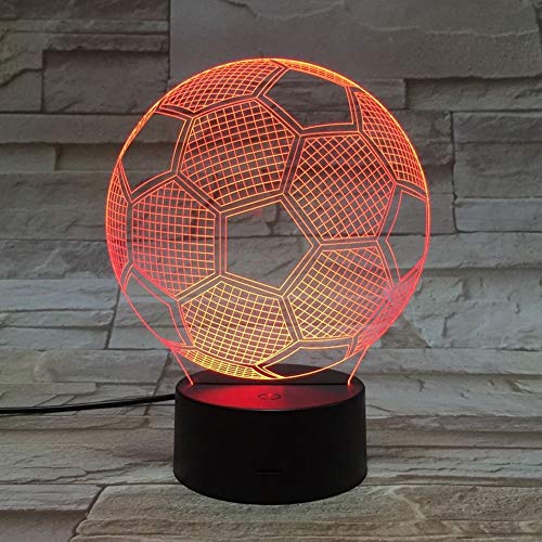 Lámpara de noche 3D fútbol 7 colores con control remoto miniatura 7