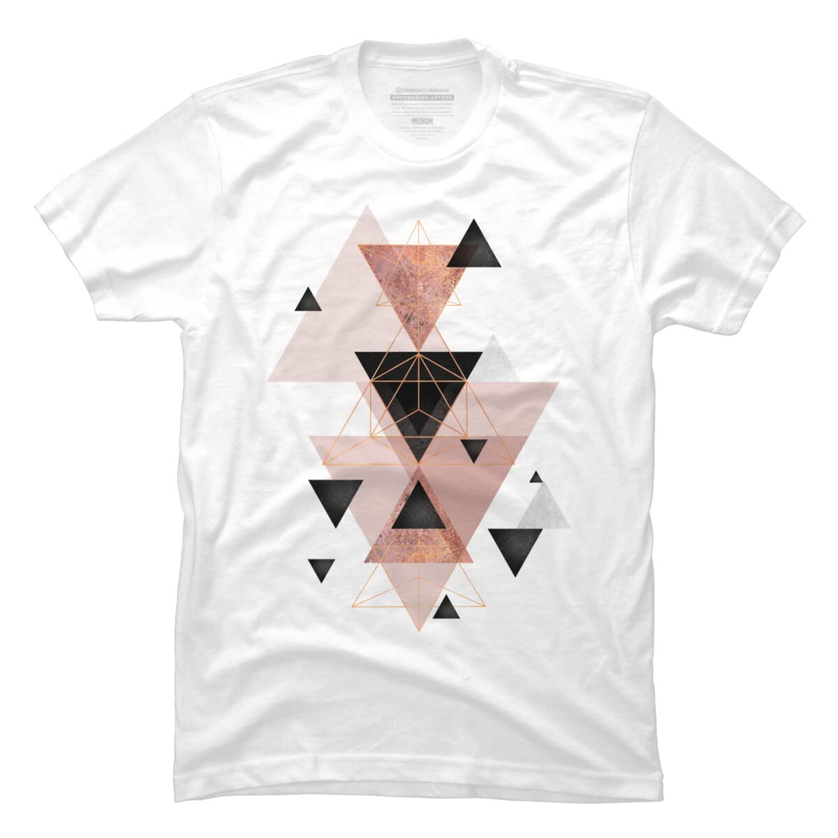 Design By HumansMen's Geometric Triangles in Blush and Rose Gold by jaggedhues T-Shirt - -