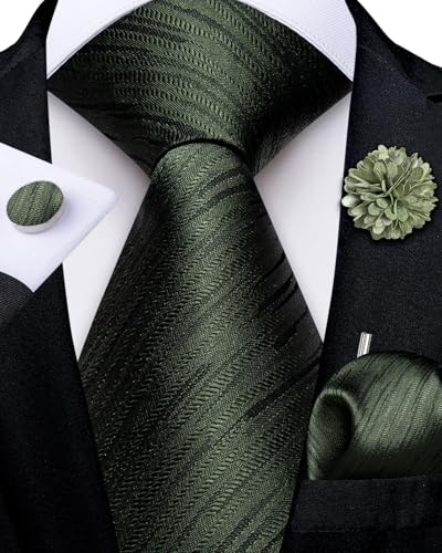 Image of DiBanGu Mens Zipper Tie Silk Pre-Tied Necktie with Gift Box