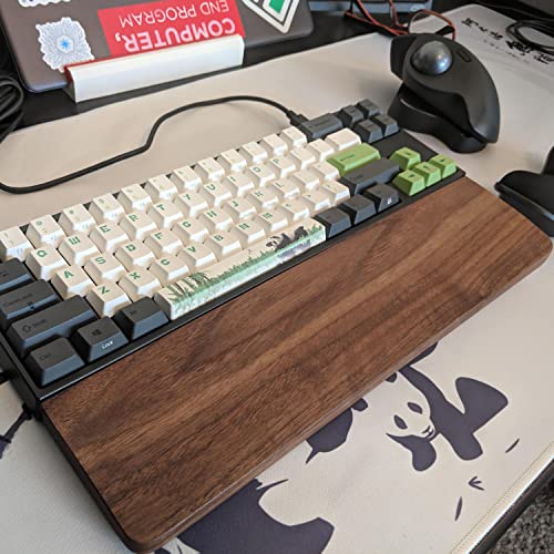 Aothia Keyboard Wrist Rest- Wooden Wrist Rest For Computer Keyboard,Ergonomic Wrist Rest For Tenkeyless Keyboard, Mechanical Keyboard Wood Computer Wrist Rest,14X3 Inches/20Mm Thick,Walnut #TOP2