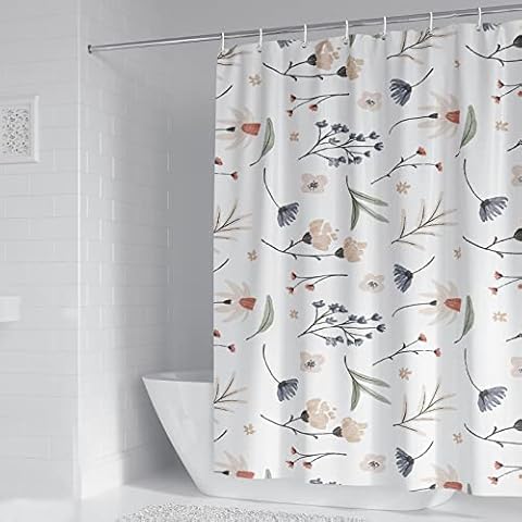 BANLMEYD Waterproof Floral Shower Curtain Cover