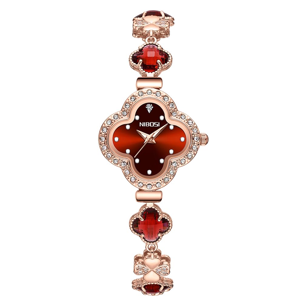 NIBOSI Armbanduhr für Frauen, Armband, Kristall, Diamant, Armreif, Damen, klein, modisch, luxuriös, dünn, wasserdicht, Quarz, Mädchen, Ehefrau, Geschenke, grüne Armbanduhr