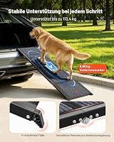 VEVOR Hunderampe, 160 x 43,2 cm, Faltbare Hundeautorampe für mittelgroße & große Hunde bis 113 kg, Hundetreppe mit Rutschfester Filzteppichoberfläche, tragbare Einstiegshilfe für SUV & LKW – Ansicht 2