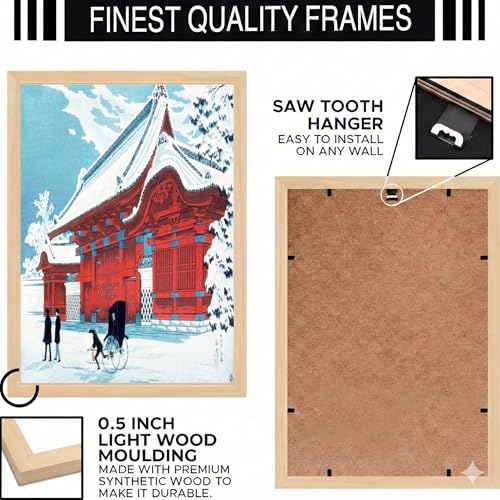 Image of BlinkartVan Gog Aesthetic Modern Art Walls With Frame | Natural Wood Texture | Living Room Bedroom Office Wall Decoration | Poster Home Decor Frames Wall Bedroom | 12x8 Inches (D370)