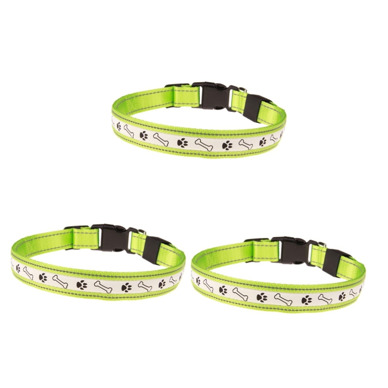 BESPORTBLE 3pièces Collier LED Clignotant Rechargeable pour Chien Lumineux Et Ajustable Sécurité Vert