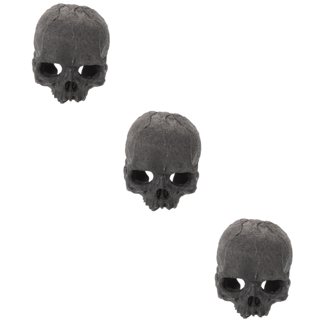 Cabilock 3 Piezas Adornos de Resina de Calavera. Decoraciones de escondite de Acuario terrario de Falso pecera decoración del Paisaje del Tanque de Peces decoración del Acuario Black