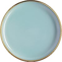 Vista 12 de Plato de cerámica moderno de alta calidad, con borde dorado, plato de porcelana elegante para restaurante, juego de platos de cerámica aptos