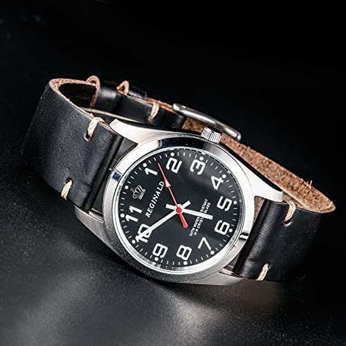 Image of hemsut h Leather Watch Bands for Men, Horween Quick Release Leather Watch Strap Vintage Watch Replacement Wrap of 18mm, 20mm, 22mm