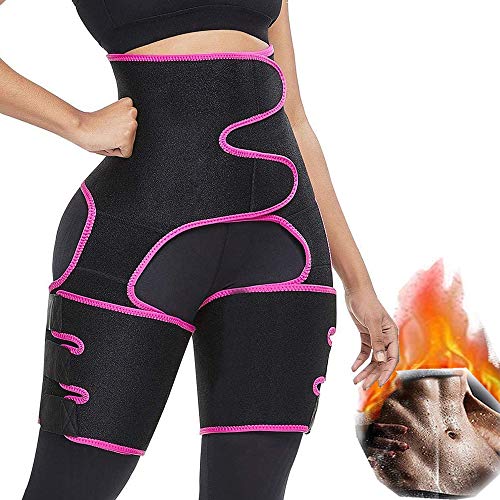 Lofuanna Ceinture amincissante taille haute - Pour femme - Améliore les hanches et les fesses invisibles pour l'entraînement, le fitness (rose, L-L) Cover