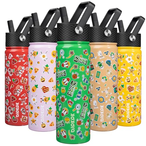 Image of BJPKPK Insulated Water Bottle, 22oz Stainless Steel with Straw Lid
