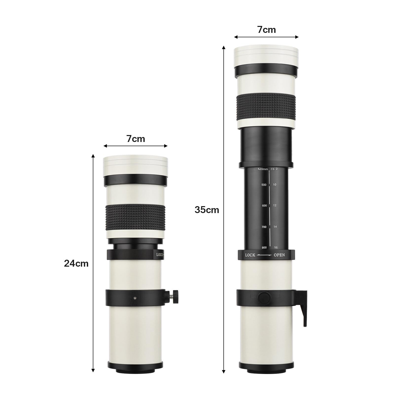 Amazon | カメラ MF 超望遠ズームレンズ F/8.3-16 420-800mm T2