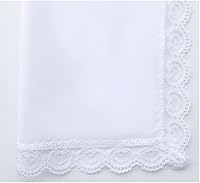 Vista 7 de Deeorla Pañuelo de encaje de algodón para mujer, pañuelos de boda blancos para mujer