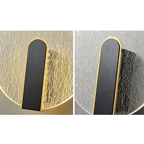 KRIPINC Light Luxury Indoor Wall Lights, Acrylic Wall Sconce Lights, Round Gold Wall Lights, LED Wall Light - Image 3