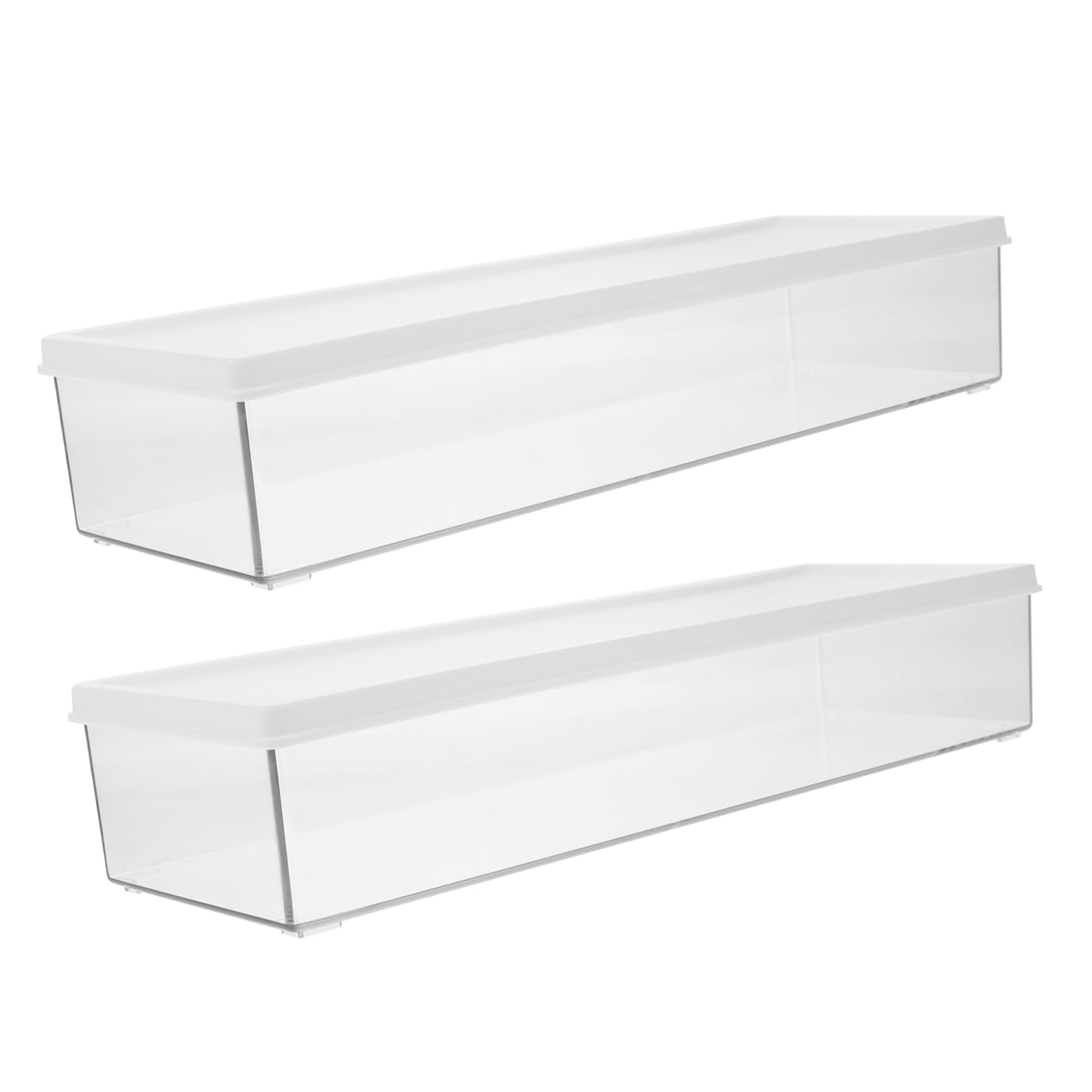 OUNONA Caja de Conservación para Refrigerador de 2 Piezas Diseño Elegante, Material Pe y As, Superficie Lisa para Almacenamiento de Pasta y Frutas en Ambiente Hogareño