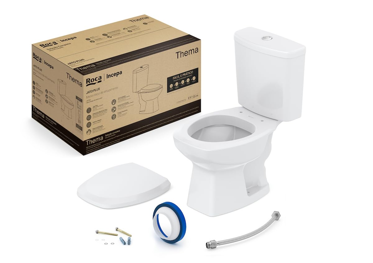 Kit Vaso Sanitário com Caixa Acoplada e Assento Soft Close Thema