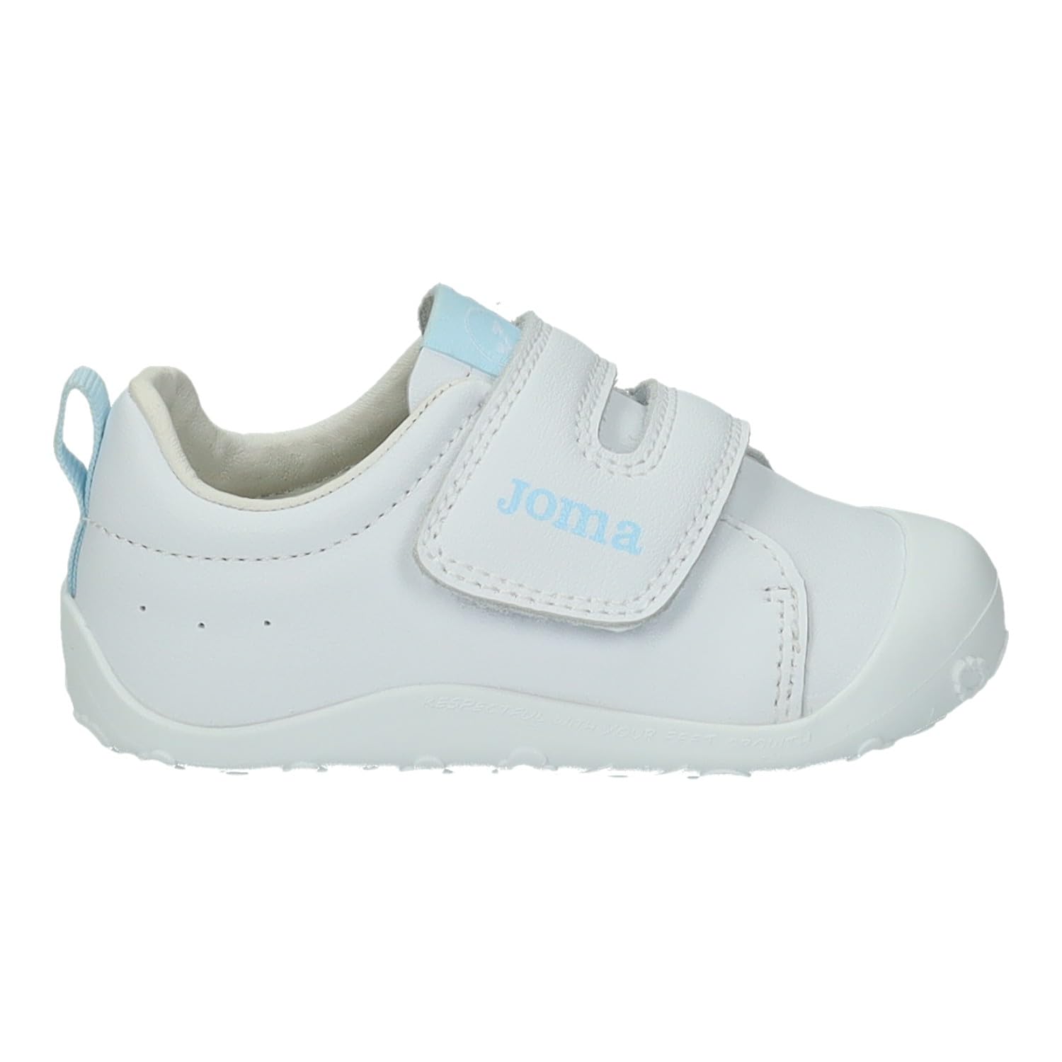 Joma TEDYBS2505V - Scarpe da Bambino Teddy Baby, Colore: Bianco e Blu, con Soletta Antibatterica, per Bambini, Scarpe