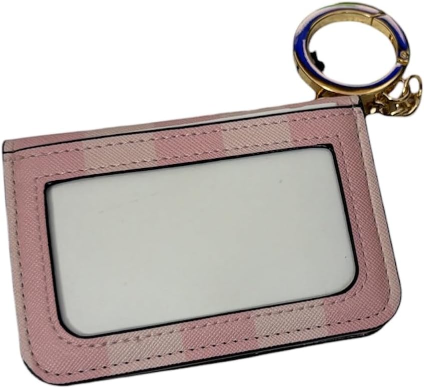 Victoria's Secret Pink Stripe Foldover Card Wallet Keychain – ID Holder Compact Mini Wallet New