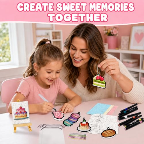 Image of MZYTOZA Magic Foam Texture Painting Kit - 3D Art Craft Magic Puffs Paint Kit, 15 Mess-Free Paint by Number Craft for Kids (Pink)