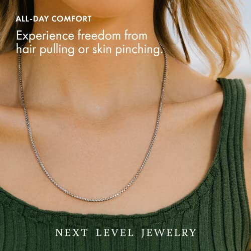 Next Level Jewelry Genuine Solid Sterling Silver Round Box Link .925 Rhodium Heavy-Duty Necklace Chains 1Mm - 5Mm, Silver Chain For Men & Women, Made In Italy, 2Mm,22 #TOP3