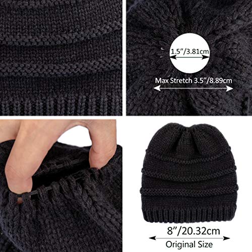 Tusscle Donna Ponytail Beanie Cappello Lavorato a