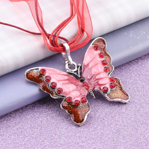 Image of FEELMEM Crystal Rhinestone Butterfly Brooch Pin Blue Color Butterfly Brooches for For Women Wedding /Banquet /Birthday Party