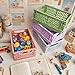 Klappbox, 4 Stück Klein Aufbewahrungskorb Klappkiste 15 x 10 x 5,8 CM, Stapelbar Korb Aufbewahrung für Klassenzimmer, Küche, Büro, Schlafzimmer