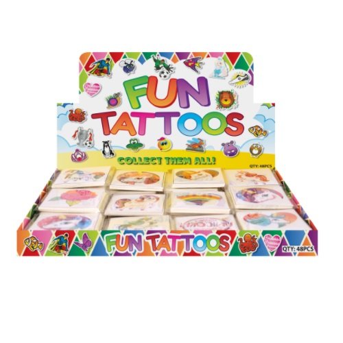 Henbrandt 48 x Regenboog Eenhoorn Mini Leuke Tattoos (Pakjes van 12) Groothandel Doos