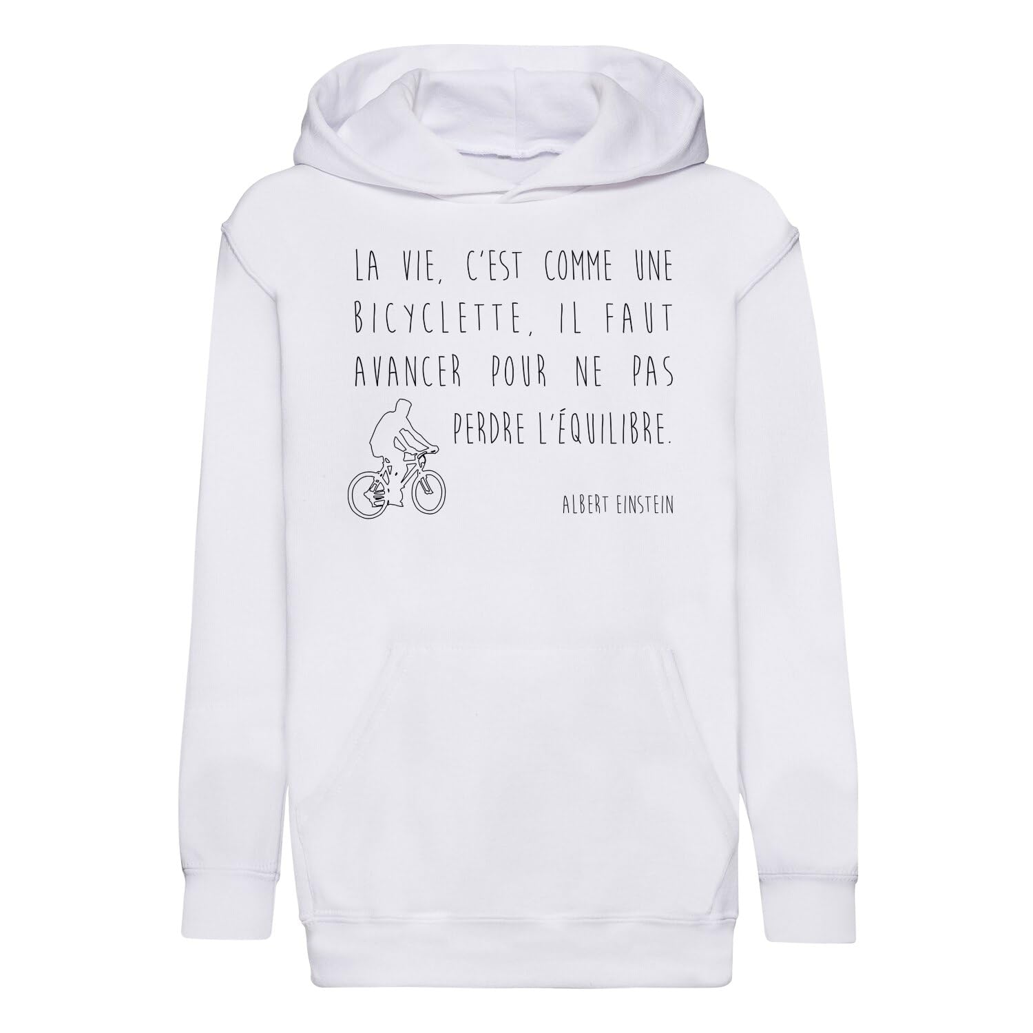 Sweat à capuche enfant Albert Einstein citation vêtement coton premium