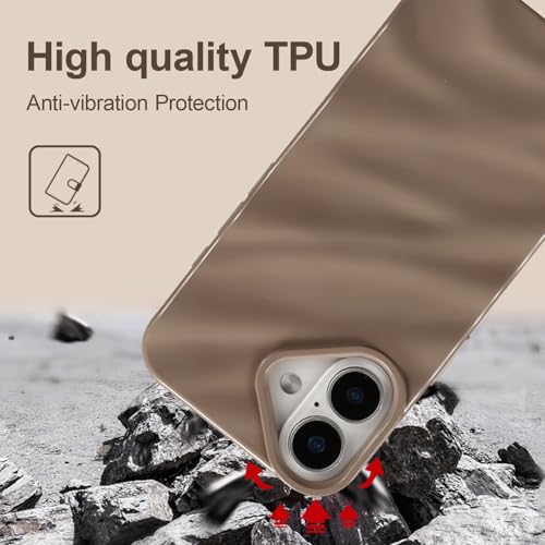 Protection iPhone 16 Plus étui silicone souple marron vague