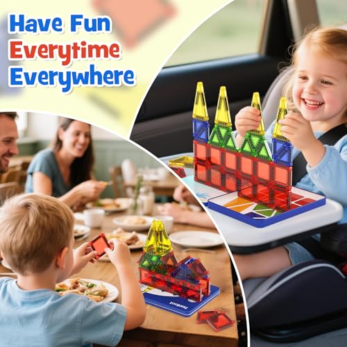 Image of Mini Magnetic Tiles Travel Set: Holds 5+ Blocks, Strong Magnets for Car