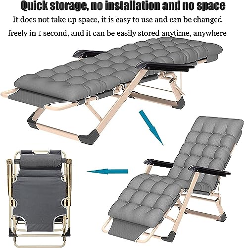 Chaise longue de jardin pliante avec coussin et siege reglable a gravite zero - 6