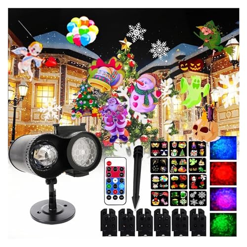 Projecteur LED à distance étanche avec 12 motifs de fête et effet océan 3D