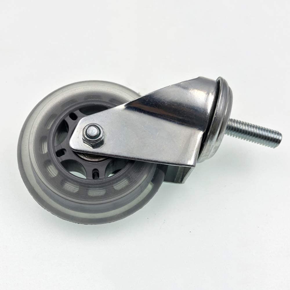 Juego de 4 ruedas giratorias de vástago roscado, uso industrial, capacidad de carga de 200 kg, rodamiento suave y silencioso, compatible con tamaños de pernos M8, M10, M12