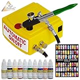 El equipamiento básico perfecto para el aerógrafo: compresor MINI para el aerógrafo en un diseño exclusivo y atractivo en amarillo soleado - con función de AUTO APAGADO - y una pistola universal de aerógrafo a un PRECIO ESPECIAL.