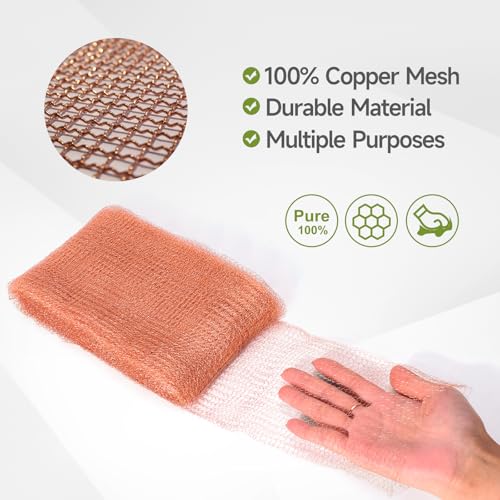 copper mesh rodent control 4in x 30ft premium copper wool ideal for hole blocking rustproof pure mesh for mice slug snail control with exclusive wood stick