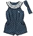 Calvin Klein Baby Girls' Romper with Headband, Dark Blue, 12M