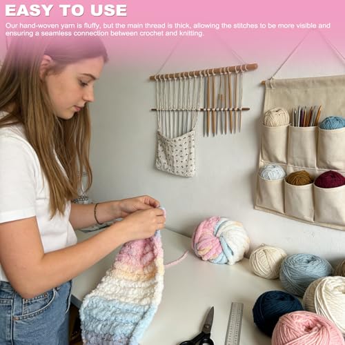 2Pcs 250g Cotton Candy Chunky Yarn, Super Fluffy Thick Wool for Crochet & Knitting, Ideal for Blankets, Pet Beds, Dolls & DIY Crafts - Image 4