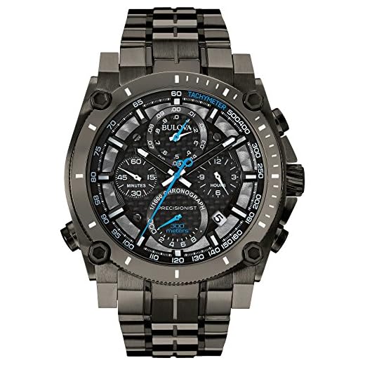 Bulova Relógio masculino de aço inoxidável Precisonist - 98B229, Cinza