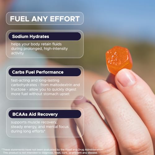 Image of GU Energy Chews, Blueberry Pomegranate, Electrolyte Gummies,12 Bags (24 Servings Total)