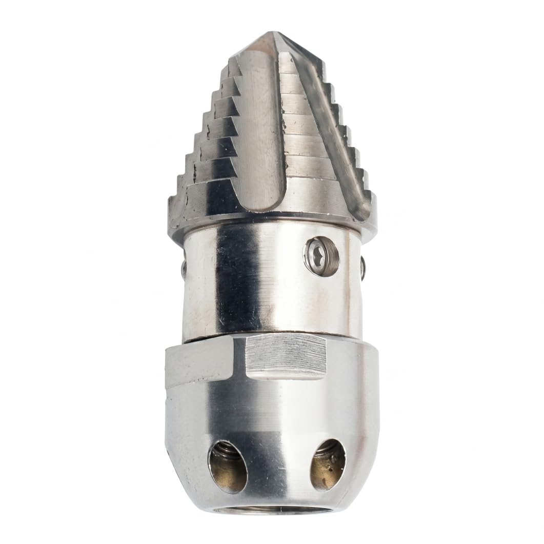 Ameble High Pressure Sewer Jetter Nozzle for Power Washer, 1 Front 6 Rear Jets, 40L/min 150kg, 4'' Inner Thread & 1/2 Barb, Drain Cleaning Kit Accessory