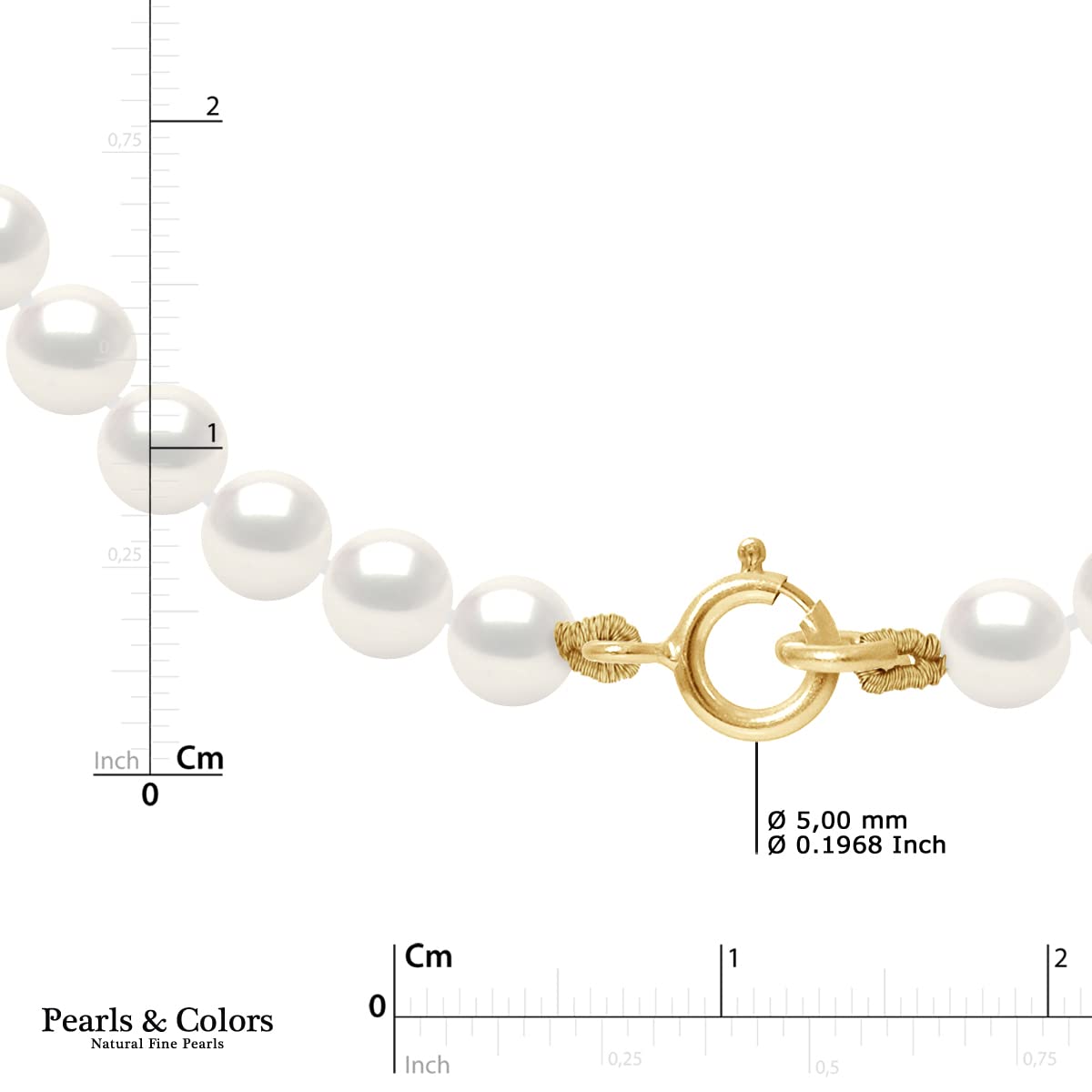 PEARLS & COLORS - Set Collana e Braccialetto - Perle d'Acqua Dolce Rotonde 4-5 mm - Qualità AAA+ - Oro 18 carati - Gioiello da donna