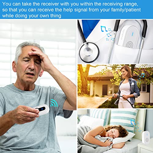 Wireless Caregiver Pager Call Button Nurse Call System Rechargeable & Portable Receiver With 1000Ft Range For Elderly/Patient/Disabled At Home/Hospital/Clinic #TOP2