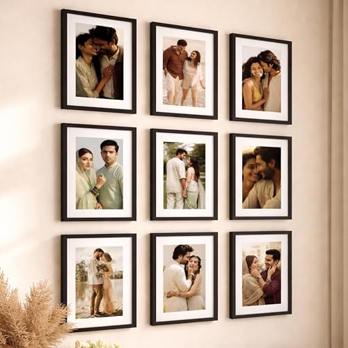 Image of Art Street Premium Photo Frame for living room, Classic Aesthetic Design Photo Frames for Photograph, Art Work, Kids Room Set of 9 (11x14 Inch, Black)