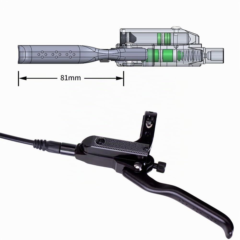 Hydraulisches Scheibenbremsen-Set, 4-Kolben Fahrrad Hydraulische Scheibenbremse, Hydraulische Bremse Fahrrad aus Aluminiumlegierung, Fahrrad Scheibenbremse Set Vorne Und Hi