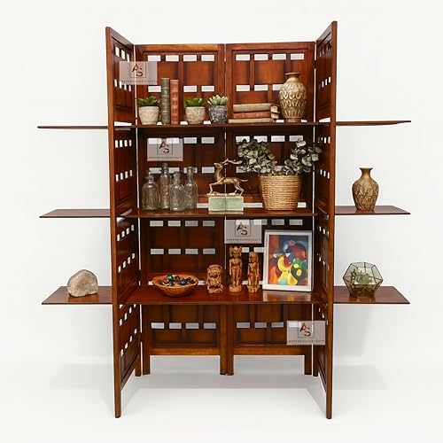 Image of Partition for Living Room,Divider,Partition Wall Divider Screen Separator, Wall Panel Divider for Hall | Bedroom |Office | Puja Room | Restaurant S Design (Shelves-Partition)
