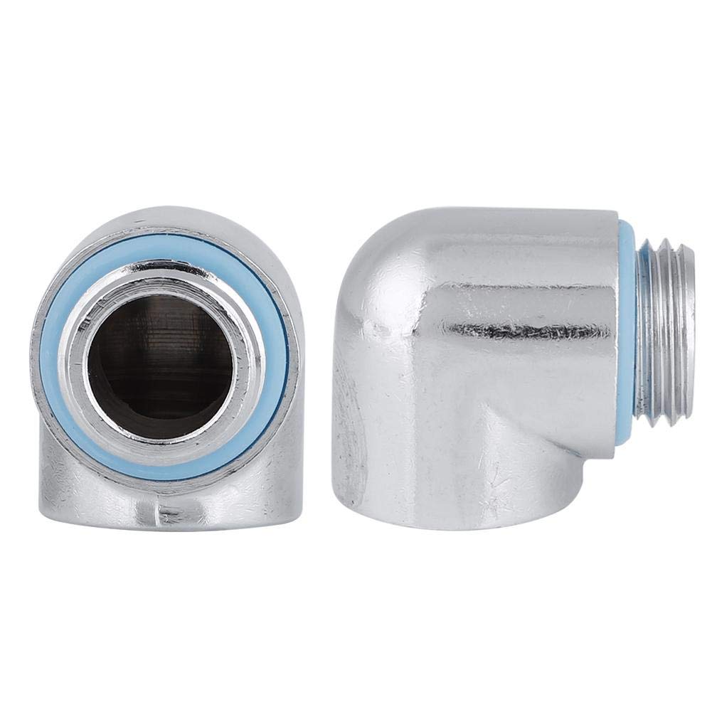 Raccordo A Gomito 90° G1/4 In Ottone Cromato Per PC Water Cooling - 4 Pezzi - Foto 2