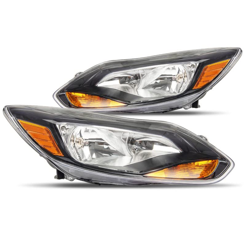 MARSFLUX Headlight Assembly Set Pair, Compatible with 2012 2013 2014 FOCUS Light+Right WEATHER-SEALED (Driver and Passenger Side)
