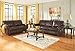 Signature Design by Ashley - Banner Traditional Style Faux Leather Sofa with Nailhead Trim, Coffee