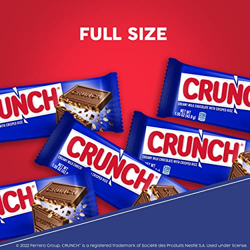 Crunch, 18 Count, Milk Chocolate And Crisped Rice, Full Size Individually Wrapped Candy Bars, Trick Or Treat Candy, 1.55 Oz Each #TOP3