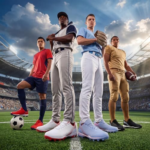 Baseball Cleats Men Molded Rubber Studs Mens Softball Shoes Turf Dirt - 1